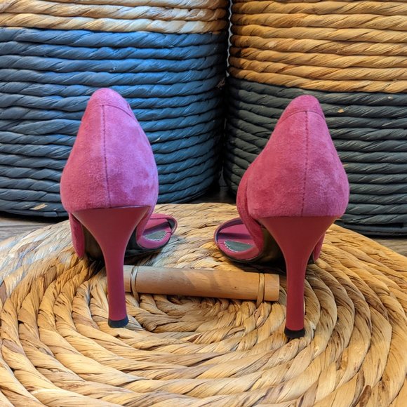 Used (W6.5) - BCBG PARIS Magenta Suede D'Orsay Sandal - Picture 3 of 10